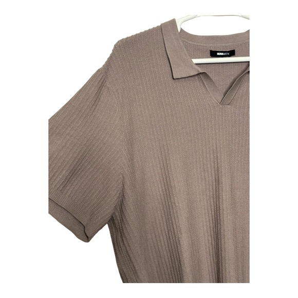 Nova men beige collared v neck short sleeves lightweight sweater size XXXL - Picture 7 of 9